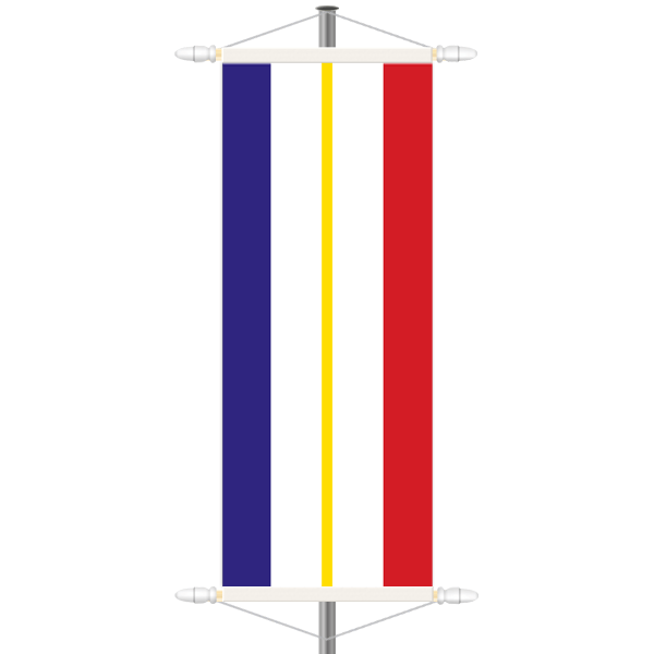 Mecklenburg-Vorpommern Bannerfahne - ohne Wappen - Hochformat mit Hohlsaum oben/unten
