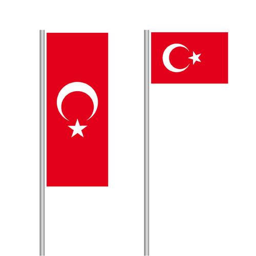 Flagge der Türkei im Hoch- und Querformat