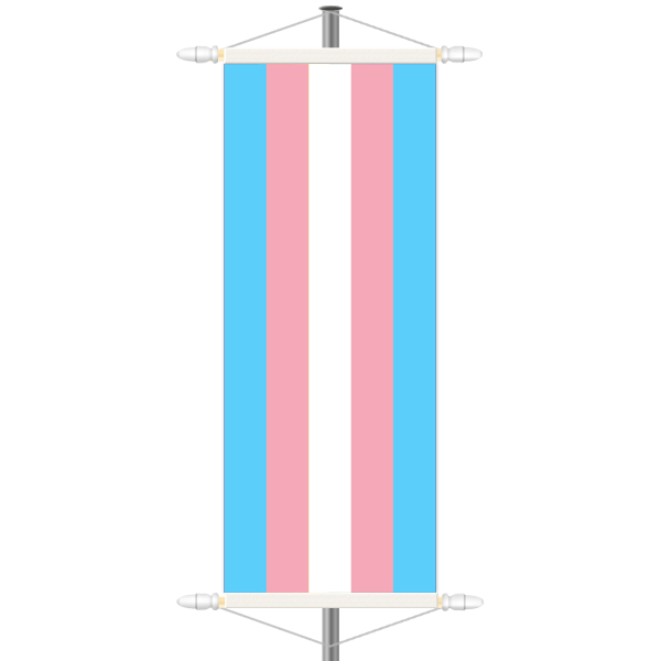 Transgenderfahne - Hochformat mit Hohlsaum oben/unten