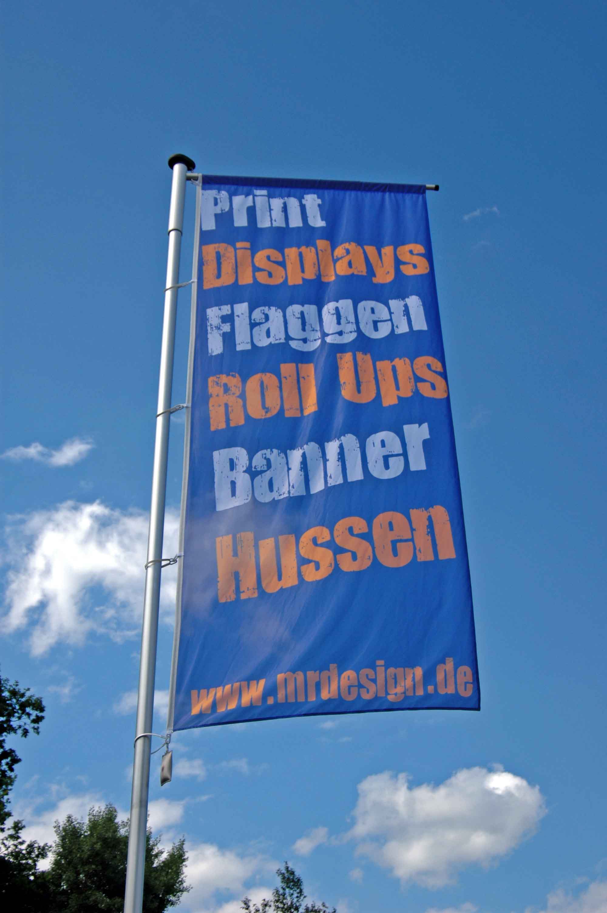 Gardinen bedrucken Werbefahne bedruckt Flagge 120 x 300 cm 