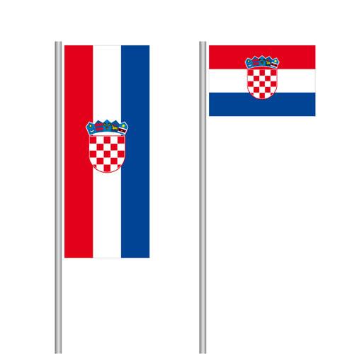 Kroatien Fahne im Hoch- und Querformat